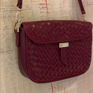 Vintage 80s Morris Moskovitz red woven purse